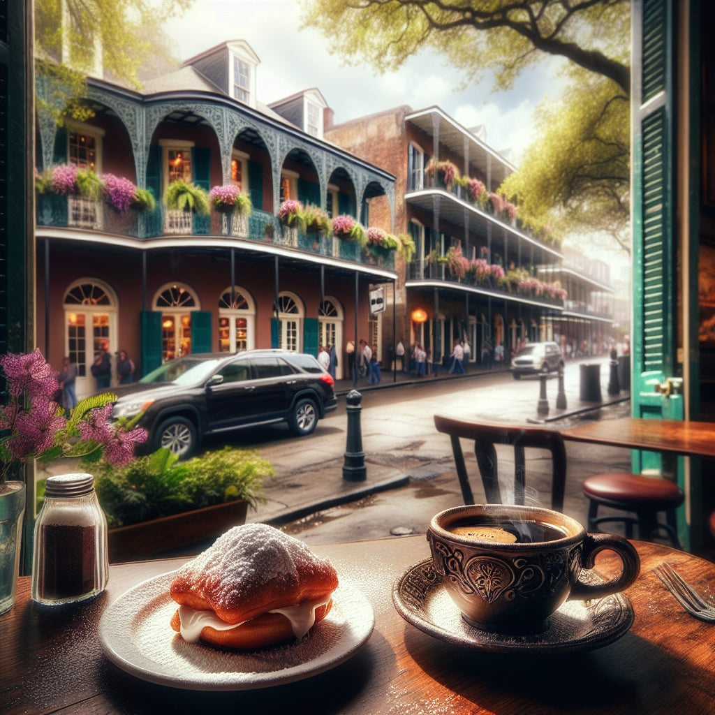AI Image Created with Tasty Uodate  New Orleans coffee beignet